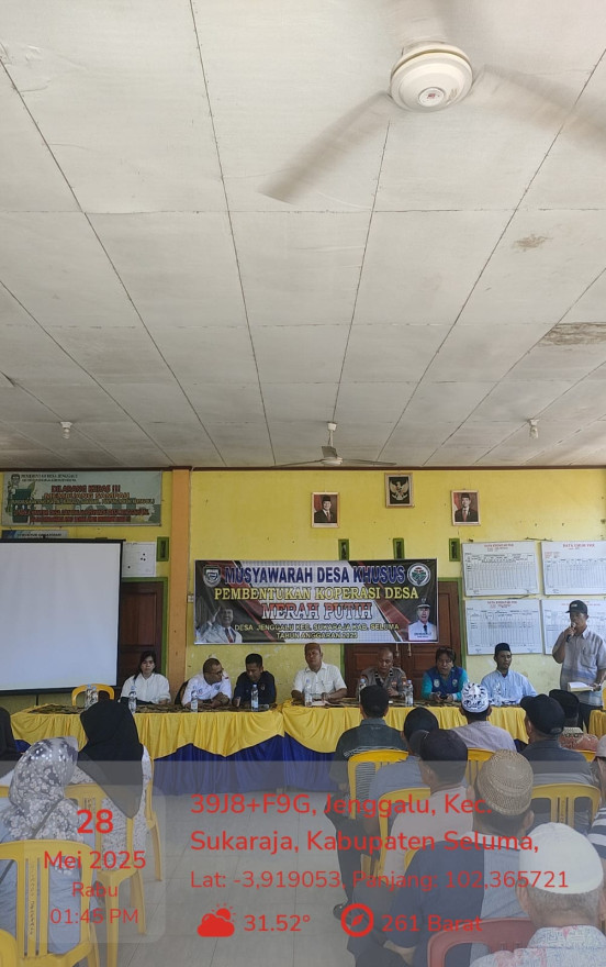 MUSYAWARAH DESA PEMBENTUKAN KOPERASI DESA MERAH PUTIH JENGGALU